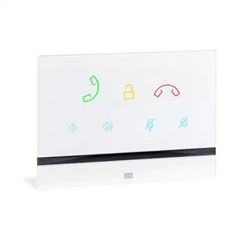 Vidinė domofono plokštė 2N Indoor Talk White – laidinė, grūdintas stiklas, montavimas ant sienos, 185×128×48,2 mm