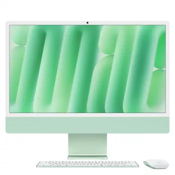 iMac 24 Retina 4.5k ekranas M4, Žalia, M4 (8-CPU/8-GPU), 16GB, 256GB, Vokiška klaviatūra, be Gigabit Ethernet, Magic Mouse, MWUE3D/A