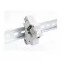Keystone laikiklis snap-in DIN bėgeliui DELOCK 67043 — plastikinis, įžemintas, 60×88.2×21.5 mm, pilkas