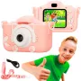 Vaikiškas skaitmeninis fotoaparatas Extralink H27 SINGLE PINK rožinė balta 3 metai