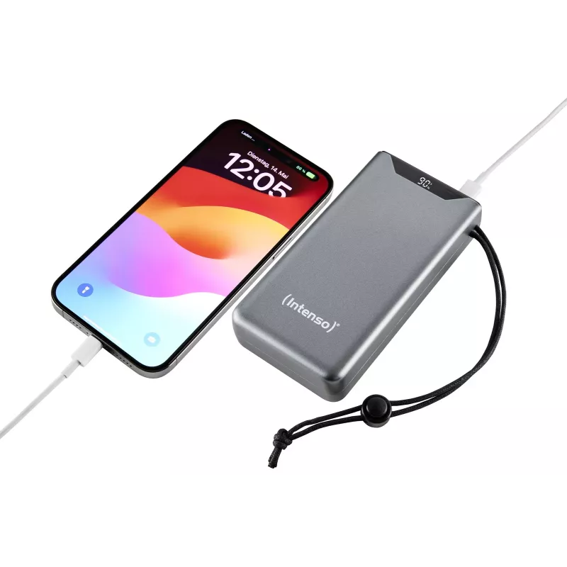 Power bank Intenso 7332054 – 20000 mAh, PD 3.0 ir QC 3.0, 20 W, USB-A + USB-C, pilka