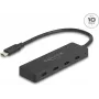 Delock 64322 USB 10 Gbps Type-C šakotuvas, 4 x USB Type-C prievadai, juodas