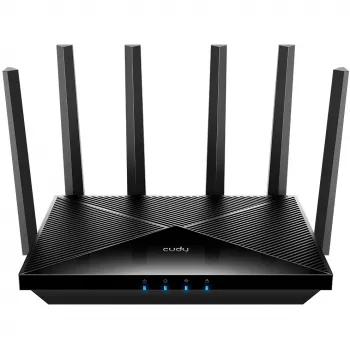 Stalininis maršrutizatorius Cudy WR11000 – Triju juostų 2.4/5/6 GHz, Wi‑Fi 7, 4× 2,5 Gigabit LAN, 5765 Mbps 6 GHz juostoje, 512 MB RAM