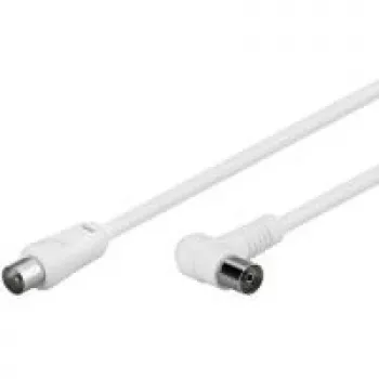 Wentronic Goobay anteninis kampinis jungiamasis laidas, 100% ekranuotas, baltas, 2,5 m - Coax kištukas Koax lizdas 90° (67360)