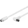 Wentronic Goobay anteninis kampinis jungiamasis laidas, 100% ekranuotas, baltas, 2,5 m - Coax kištukas Koax lizdas 90° (67360)