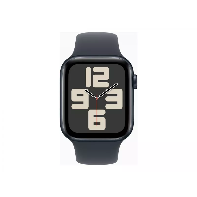 Apple Watch SE GPS + Cellular 44 mm vidurnakčio aliuminio korpusas su vidurnakčio sporto juostele (M/L)