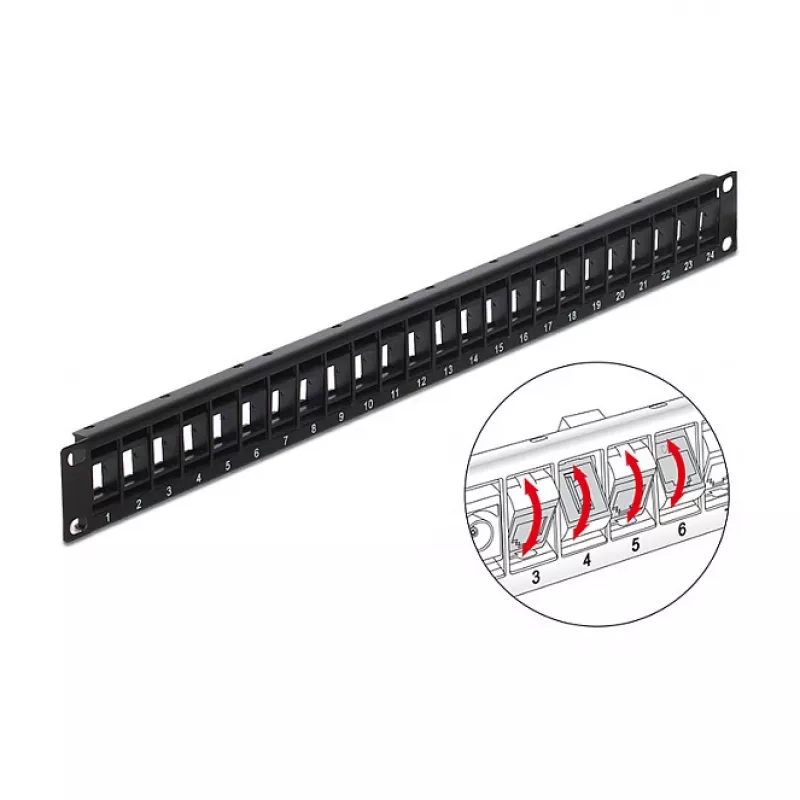 Patch panel DeLOCK 43340 – 24 prievadų, 19 inch montuojamas