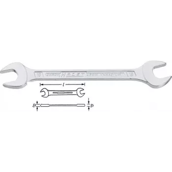 Hazet dvipusis atviras raktas, 8 mm ir 9 mm (450N-8X9)