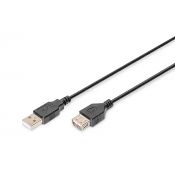 Digitus ASSMANN USB ilginimo laidas - USB (M) prie USB (M) - 1,8 m (USB/USB 2.0) - Liejinis - Juodas (AK-300200-018-S)