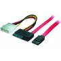 shiverpeaks SATA kabelis 0,5 m, 22 kontaktų SATA 7 kontaktų + 4 kontaktų Molex, juoda - raudona - balta - geltona (BS-78237)