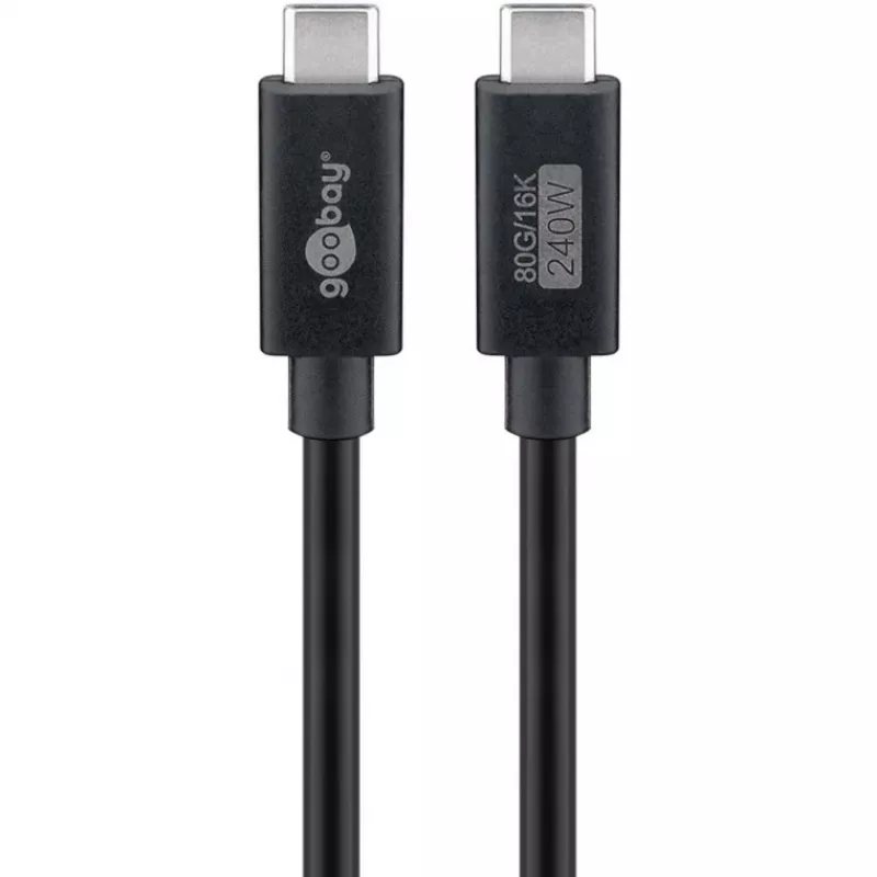 USB-C laidas WENTRONIC USB4 Gen4 1,2 m – palaiko 16k@60Hz ir 4K@120Hz