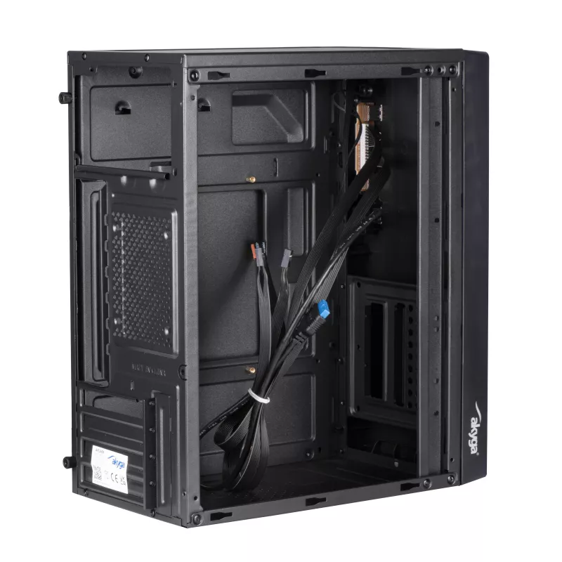 Akyga AK36BK Micro ATX kompiuterio korpusas, Micro ATX / Flex ATX / Mini ITX, USB 3.0 + USB 2.0, be maitinimo bloko, juodas