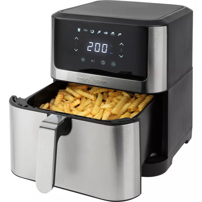 ProfiCook PC-FR 1269 H karšto oro gruzdintuvė 8 L 1800 W juoda, nerūdijantis plienas