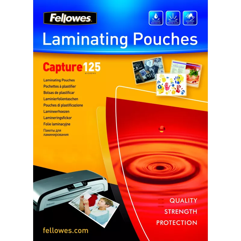 Fellowes A6 laminavimo maišeliai blizgūs 125 mikronų – 100 vnt.