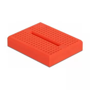 Breadboard DELOCK 18318 – plastikinė litavimo nereikalaujanti prototipų plokštė, 36 × 46 × 10 mm, raudona
