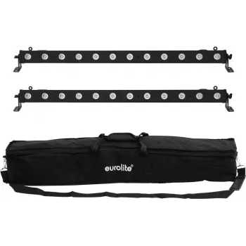 LED juostų rinkinys EUROLITE 2x LED BAR-12 QCL RGBA su minkštu krepšiu – 2 vnt., QCL RGBA šviesos diodai