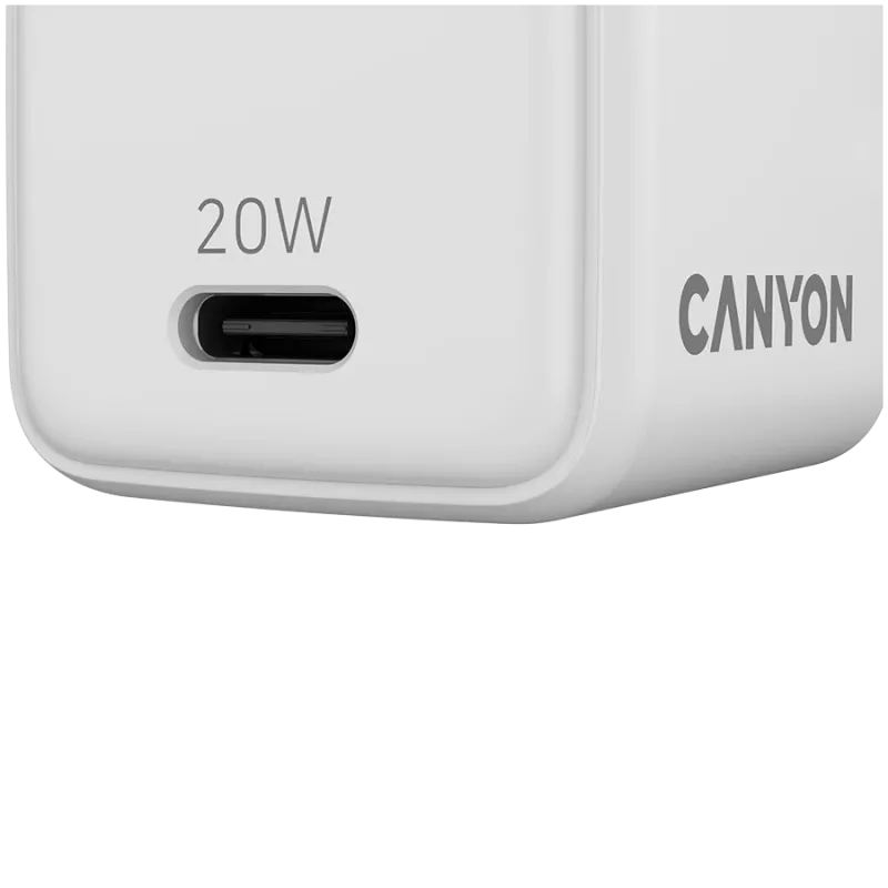 CANYON CU20C GaN 20W 1xPD EU baltas įkroviklis