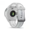 Išmanusis laikrodis GARMIN Forerunner 165 – GPS, AMOLED 1,2 colio, 4 GB, 5 ATM, 11 dienų baterija, pilkas korpusas, baltas dirželis
