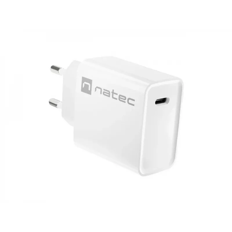USB-C greitasis įkroviklis NATEC RIBERA 12V 20W Quick Charge 3.0 Baltas
