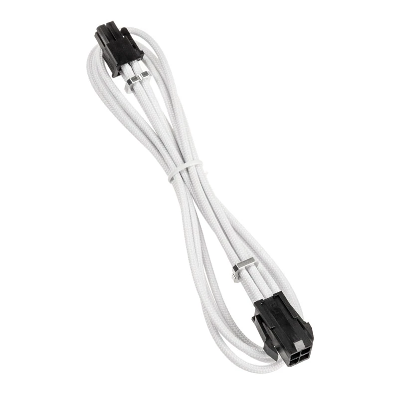 BitFenix Alchemy 4 kontaktų ATX12V ilginimo laidas, 45 cm, pintas – Baltas
