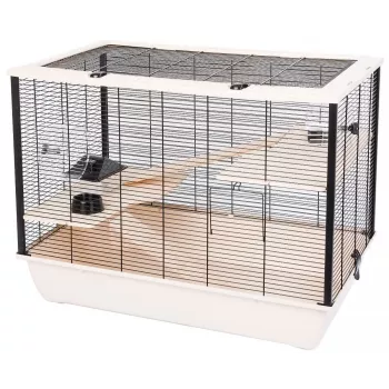 INTER-ZOO Hugo Wood smėlio spalvos – graužikų narvas – 78 x 48 x 58 cm