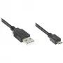 Jungiamasis laidas USB 2.0 A kištukas į Micro B kištuką, juodas, 1,8 m, Good Connections® (2510-MB02)