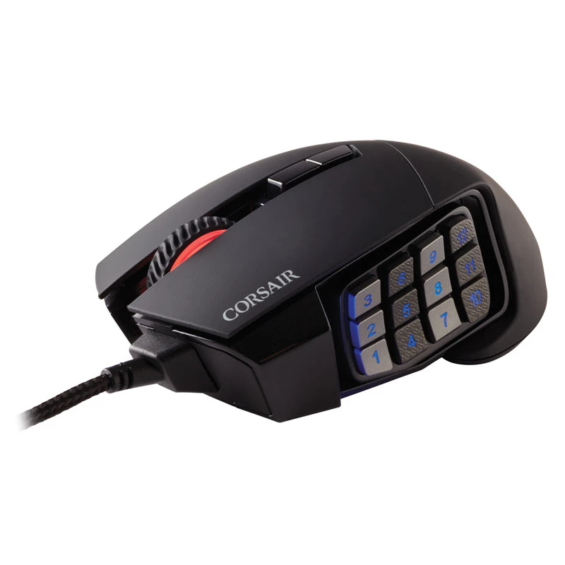 Corsair žaidimų pelė Scimitar RGB Elite optinė laidinė 17 klavišų 18000 dpi juoda