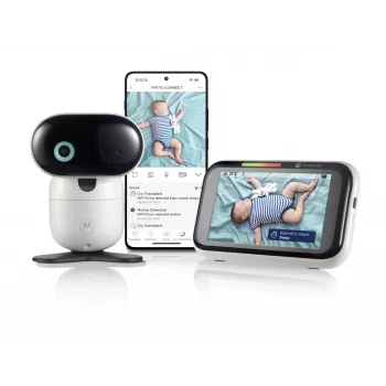 Motorola Solutions PIP1710 Connect 5 besielis vaizdo kūdikio monitorius su sukamu ir pakreipiamu 5 colių HD ekranu (120MOTOPIP1710C)