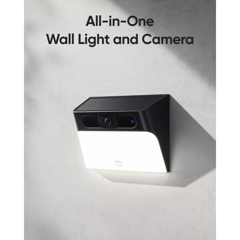 Anker Innovations Eufy Solar Wall Light Cam S120 – belaidė lauko stebėjimo kamera su saulės baterija ir šviestuvu