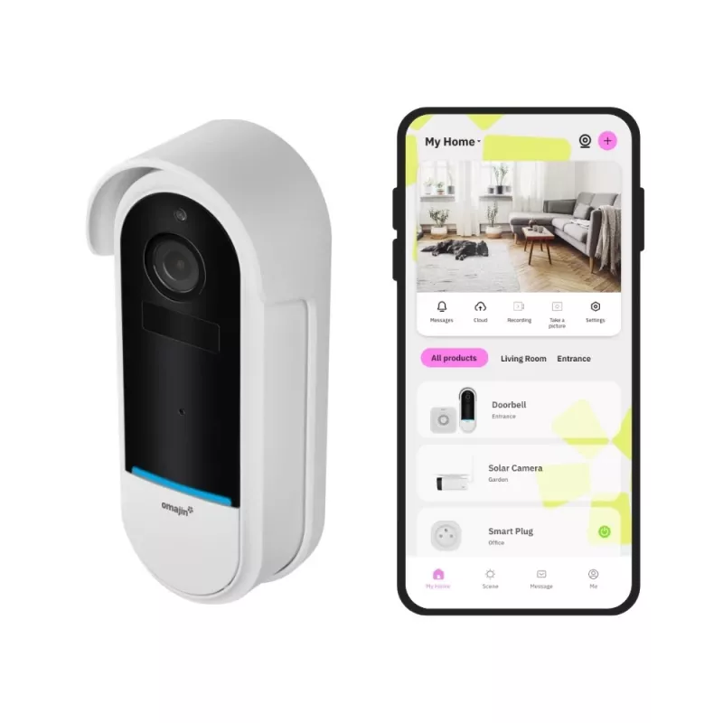 Belaidis durų skambučio garsiakalbis Omajin by Netatmo OVD-01-EU juoda balta