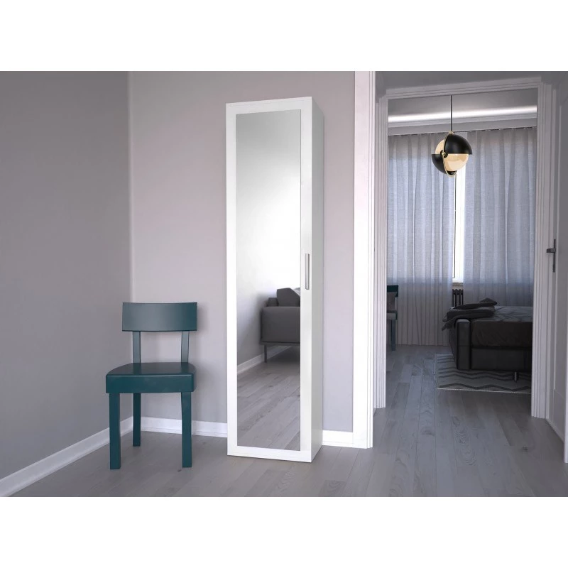 Spinta DUO SZAFKA BIEL – 2 lentynos, 1 durelė, Balta, 500×350×1800 mm