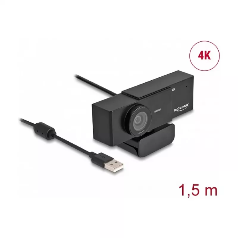 Internetinė kamera DeLOCK 96400 8 MP 3840 x 2160 pikselių USB 2.0 Juoda
