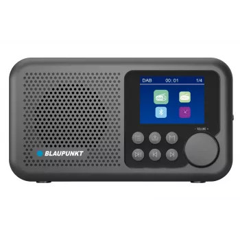 Žadintuvas BLAUPUNKT DR8BK – skaitmeninis radijo laikrodis su FM/DAB+, Bluetooth 5.3, 2W, 1800 mAh, USB įkrovimu, juodas