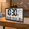 Sieninis laikrodis GreenBlue GB218 – didelis LCD ekranas, oro stotis, vidaus/lauko temperatūra, datos rodymas