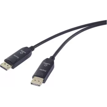 Renkforce šviesolaidinis DisplayPort jungiamasis kabelis, DisplayPort kištukas, DisplayPort kištukas, 20,00 m, juodas, RF-6117770, 8K UHD
