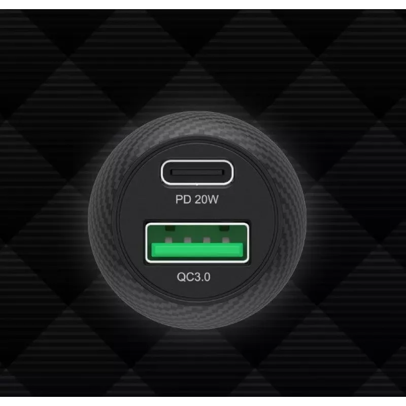 Automobilinis kroviklis Unitek P1400A su USB-C ir USB-A, 38W, Quick Charge 3.0, įėjimas 12–24V, juodas