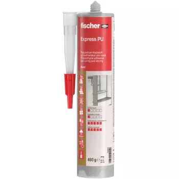 Fischer Express PU statybiniai klijai, smėlio spalvos, 310 ml