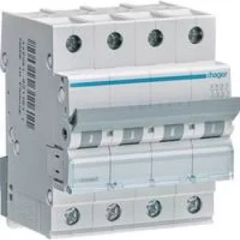 Hager automatinis jungiklis 4 poliai C-25A 6kA MCN425