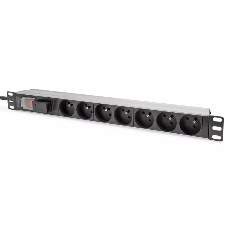 Digitus 19 inch 1U PDO su 7 kištukiniais lizdais CEE 7/5, 2 m kabelis