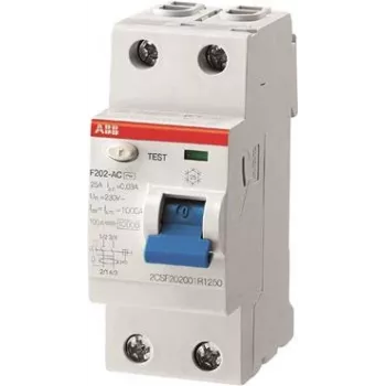 ABB liekamosios srovės grandinės pertraukiklis 25A F202A-25/0,3 pro M compact 2 pol. 300mA F202A-25/0,3 (2CSF202101R3250)