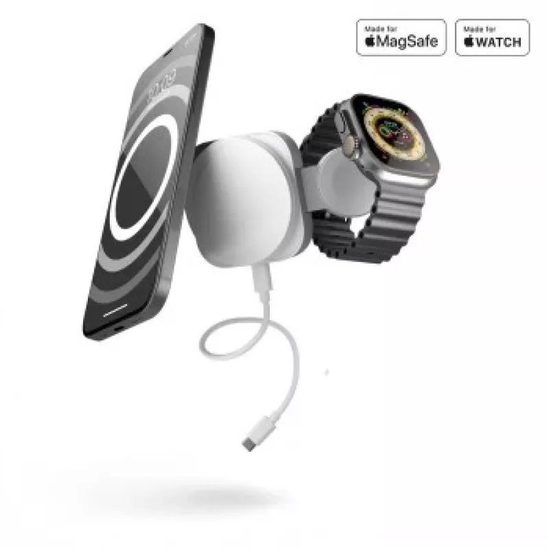 ZENS 2-IN-1 MAGSAFE + WATCH KELIONINIS ĮKROVIKLIS BALTAI
