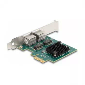DeLOCK PCI Express x1 kortelė 2 x RJ45 Gigabit LAN BCM pilka