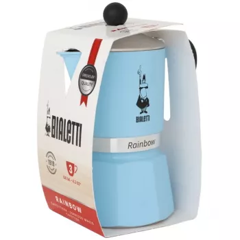 Bialetti Rainbow 0,06 L mėlynas kavinukas iš aliuminio ir termoplastiko