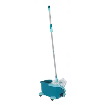 Šluostymo sistema Leifheit Clean Twist Mop Ergo mobile, vieno bako, mėlyna, su šluoste ir ratukais