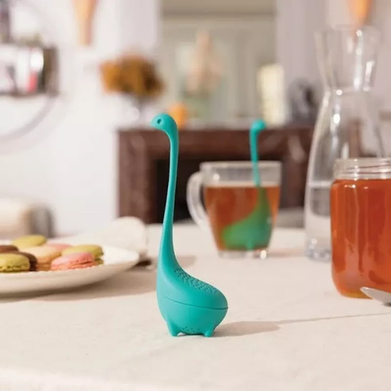 Silicininis arbatos užpilduvas Ototo Design OT839 Baby Nessie, turkio spalvos, 48.3 mm (filtras) / 144.5 mm (visas aukštis)