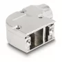 DELOCK D-Sub korpusas 9 kontaktų jungtims su metaliniu laikikliu 90° kampu, sidabrinis, 33×47×16 mm