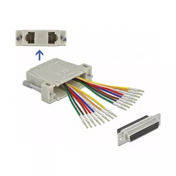 Adapteris D-Sub HD 44 kontaktų crimp moteriškas į 2 x RJ45 moteriškas DeLOCK 66836