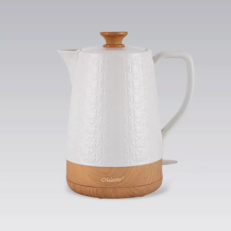 Elektrinis virdulys Maestro MR-076 1,8 L 1800 W Keraminis korpusas, Baltas/Medinis