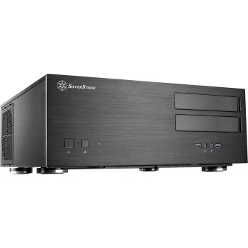 Korpusas SilverStone Grandia GD08 – stalinis – SSI EEB – be maitinimo šaltinio – juodas – USB/audio