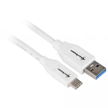 USB 3.2 Gen 2 laidas, USB-A kištukas > USB-C kištukas (baltas, 1 metras)